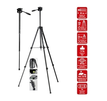 Braun LW 168S stativ (62-168cm, 1500 g, 3-směrná hlava, max.5kg, monopod)