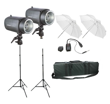 Doerr set A 2x SemiPRO 360Ws, stojany,  deštníky, RC a taška