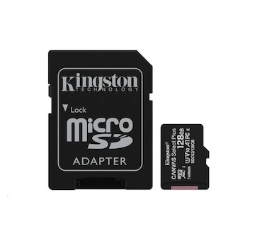 Kingston 128 GB Micro SDXC Canvas Select Plus C10 100R + SD adapter