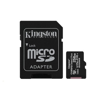 Kingston 256 GB Micro SDXC Canvas Select C10 100R + SD adapter