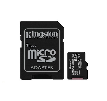 Kingston 64 GB Micro SDXC Canvas Select Plus C10 100R + SD adapter