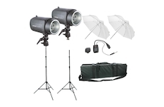 Doerr set A 2x SemiPRO 160Ws, stojany,  deštníky, RC a taška