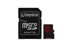 Kingston 128 GB Micro SDXC Canvas React C10 100R 80W + SD adapter