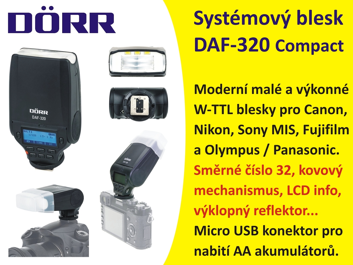 Malé výkonné blesky Doerr DAF-320 Compact